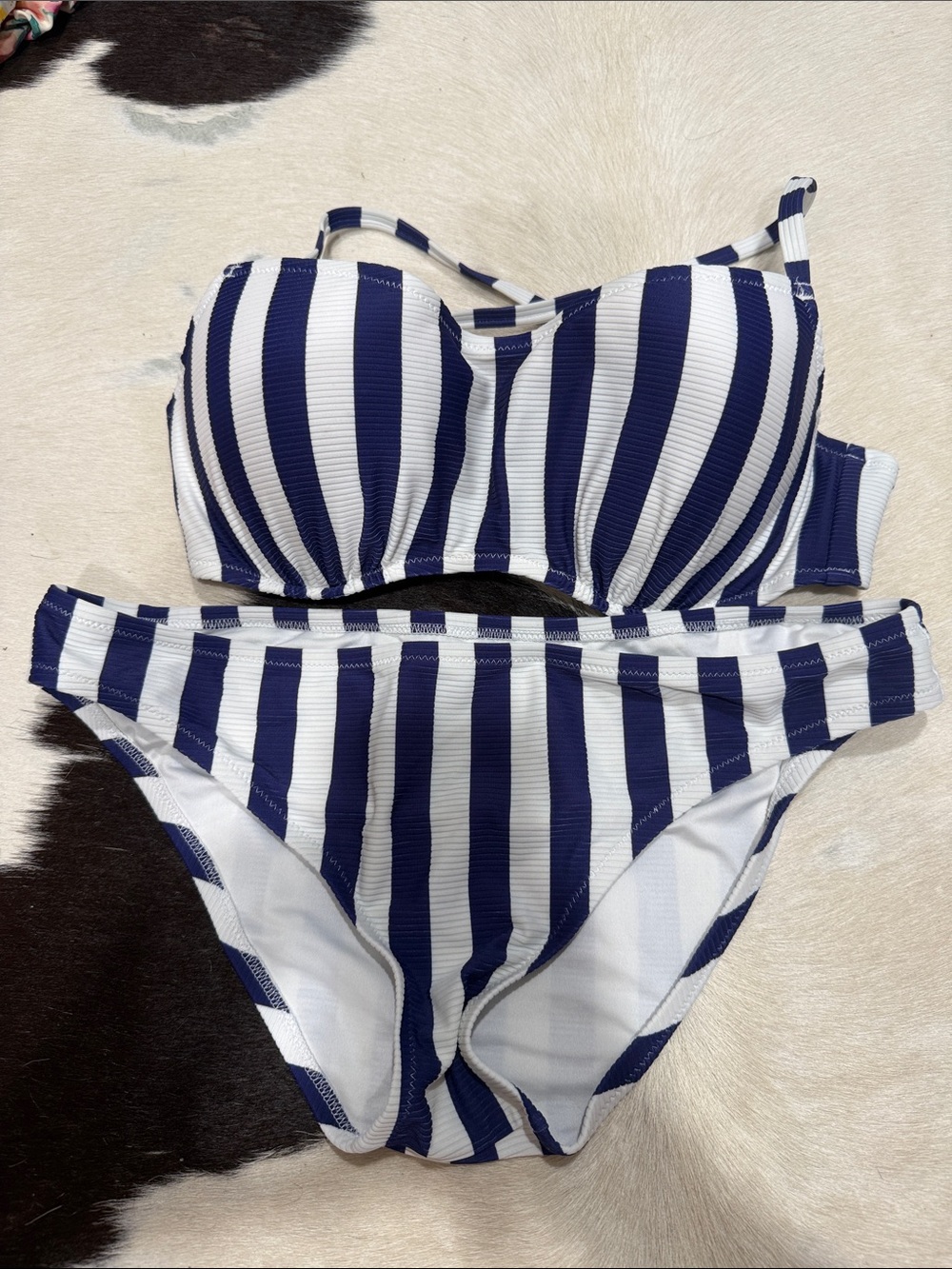 Shade & Shore Navy and White Striped Bikini Set